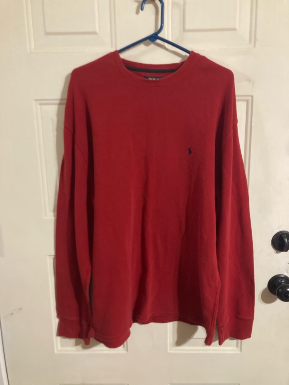 Polo by Ralph Lauren Deep Red Waffle Knit Crewneck